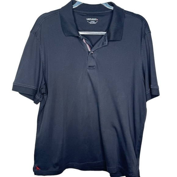 UNTUCKit Men's Black Wrinkle-Free Damaschino Polo Shirt‎ Size L - Picture 3 of 16